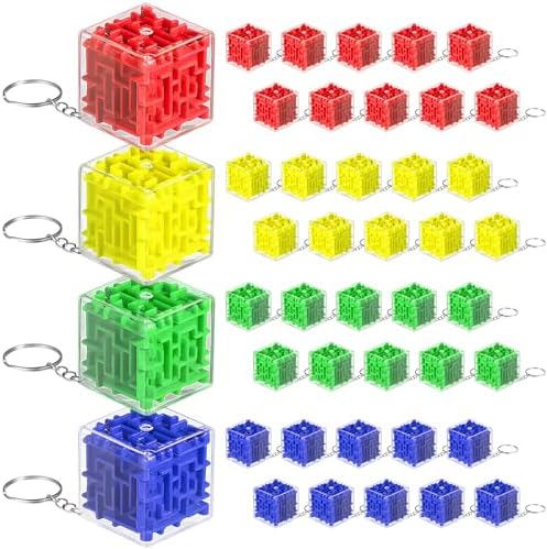 Halloscume 100 Pcs Maze Puzzle Gift 3D Cube Keychain Brain Teaser Game by Halloscume
