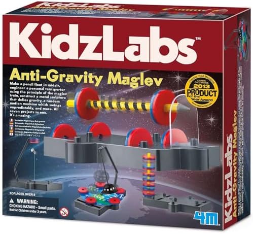 4M KidzLabs Anti Gravity Magnetic Levitation Kit | Make a Pencil Float in Mid Air | Engineer Personal Transportation | Gravity Defying Sculptures | Motion Machine & More | Kids 8+ by 4M