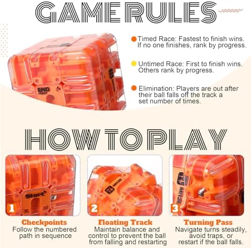 1 Sets Large Labyrinth 3D Maze Cube Puzzle Maze Game Gravity 3D Puzzle Cube Brain Teaser Ball Games for Kids Education Sensory Toys Gift for Adults (Classical,Orange) - Image 5