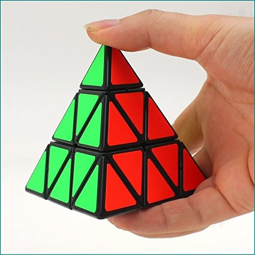 Pyramid Cube Speed Cube Glow in Dark Magic Speed Cube 3-D Brain Teasers IQ Puzzles for Kids and Adults (Black Background Sticker) - Image 3