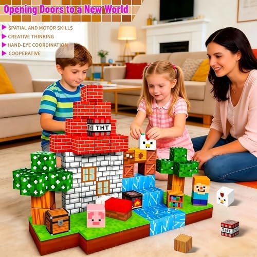 100PCS Magnetic Blocks Cubes Building Toys Set for Kids Ages 3-10 - Image 2