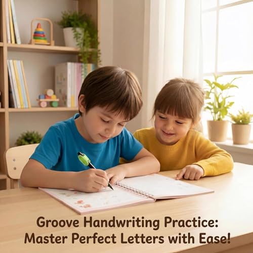 Grooved Writing Practice Books for Kids, 4pk Handwriting Kit, Ages 3-8 - Image 3