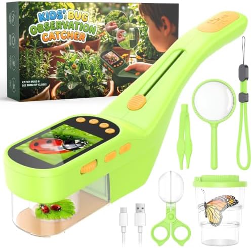 Bug Catcher for Kids,Kids Microscope,3-in-1 Insect Catching Kit for Kid by KidsBorescope