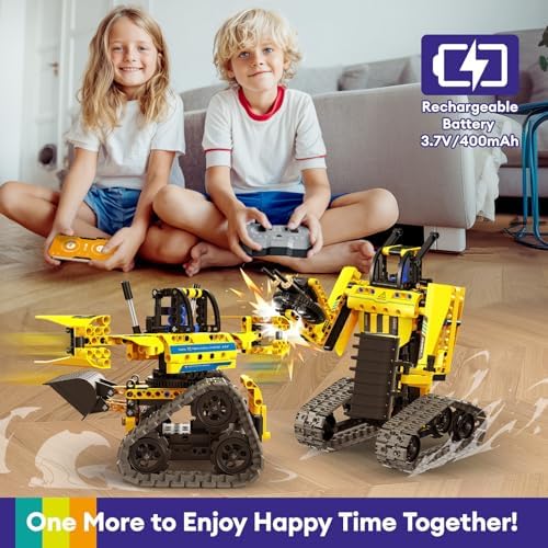 LECPOP 5-in-1 STEM Building Block Kit RC Robot Excavator Toys for Ages 8-13 - Image 6