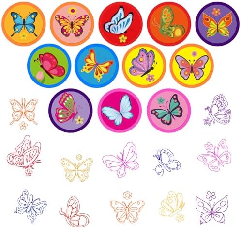 Cinrobiye 24 Pcs Butterfly Stampers Party Favor Set, Cute Butterfly Stamps for Kids Birthday Party, Classroom Rewards, Carnival Prizes, Goody Bag Fillers,Themed Party Supplies - Image 2