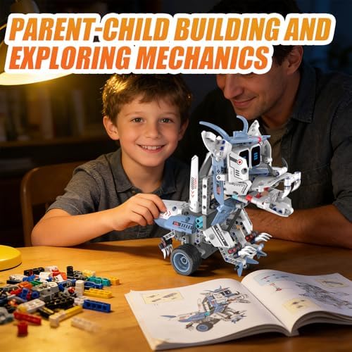 STEM Robot Building Sets for Kids Ages 6-16, 5-in-1 Remote Control and APP Robot Toys,343 Pcs DIY Building Science Educational Kit, Building Block Birthday Present for Teen Boys Girls - Image 2