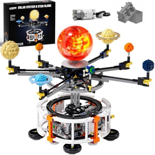 Solar System Building Set with Light, Electric STEM Toys Age 8+,1282pcs by UZM