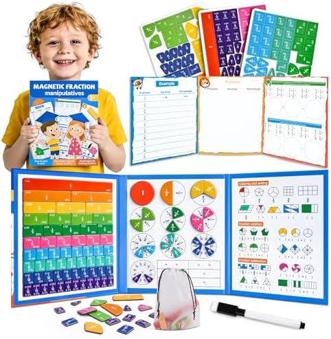 Montessori Magnetic Book Fraction Puzzle for Kids by Unknown