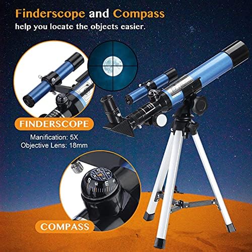 AOMEKIE 40040 Kids Astronomical Telescope for Beginners, 32X Refractor Telescope with Tabletop Tripod, Simple Assembly, for Moon Watching, Children Birthday - Image 3
