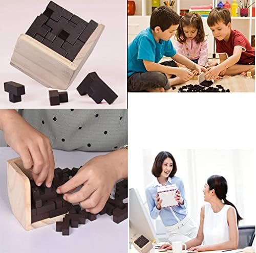 Wooden Brain Teaser Puzzles Box Brain Teasers Wooden Puzzle T-Shaped Geometric Intellectual Jigsaw Logic Cube Puzzles Mind Games for Kids and Adults - Image 6