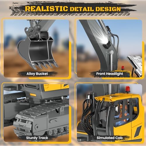 Remote Control Excavator Toy, 11CH 2.4GHz Excavator RC Construction Vehicle - Image 4
