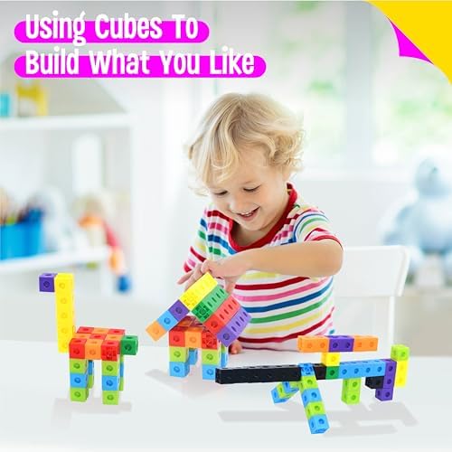 SpriteGru Math Linking Cubes, Set of 100 Math Cubes Manipulative Connecting and Counting Snap Blocks for Early Math and Construction, Educational Toy for Preschool, Kindergarten, Homeschool - Image 5