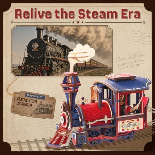 ROKR 3D Wooden Puzzle Power Express Gravity Swing Toys Wooden Model Kits DIY Dynamic Balance Home Decor（MCD07） - Image 2
