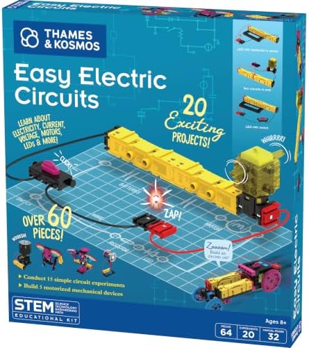 Thames & Kosmos Easy Electric Circuits STEM Kit | Essential Circuitry Set | 15 Experiments, 5 Motorized Models - Electricity, Current, Voltage, LEDs & More | Innovative, Easy-to-Use Building System by Unknown
