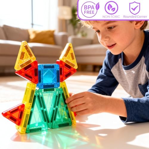 Mruikeny Mini Magnetic Tiles Travel Toddler Toys - Image 2