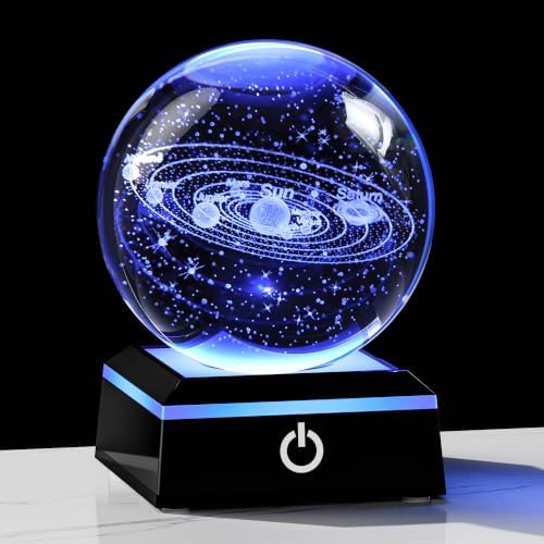 Qianwei 3D Solar System Model Crystal Ball Astronomy Gifts Men Space Decor by QianweiCrystal