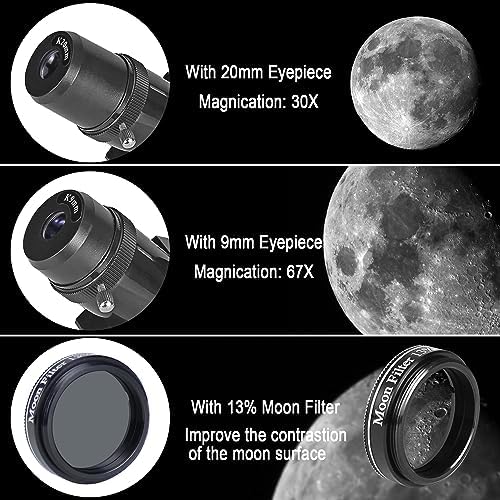 Celticbird Telescope for Adults High Powered, 80mm Aperture 600mm AZ Mount Refractor Telescope for Kids Beginners - Portable Telescopes for Adults Astronomy with Backpack, Phone Adapter, Moon Filter - Image 2