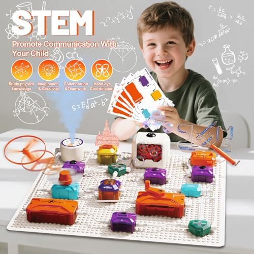 Science Kits for Kids - STEM Kits for Kids, Electronics Exploration Kit, Over 420 Projects, 50 Circuit Parts with Bubble Maker，Fan & Flying Helicopter, STEM Educational Toy Gifts for Boys& Girls - Image 3