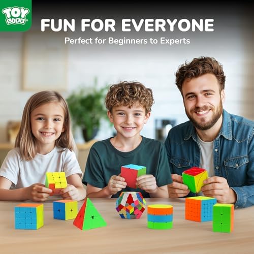 STEAM Life Speed Cube Set 10 Pack Magic Cube | Includes 2x2 3x3 4x4 5x5 Speed Cube, Pyramid Cube, Megaminx Cube Puzzle Cube Bundle Collection Cube, Toys Gift for Kids & Adults - Image 2