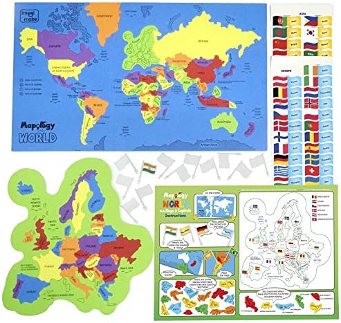 Imagimake Mapology USA & World Map Puzzle, Learn Countries, Flags, Capitals - Image 3