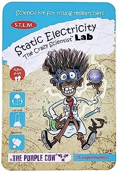 The Purple Cow Crazy Scientist Static Electricity - Science Kits for Young Researchers. for Learning & Education - STEM Educational Games for Kids, Boys & Girls, with Instructions by purple-cow