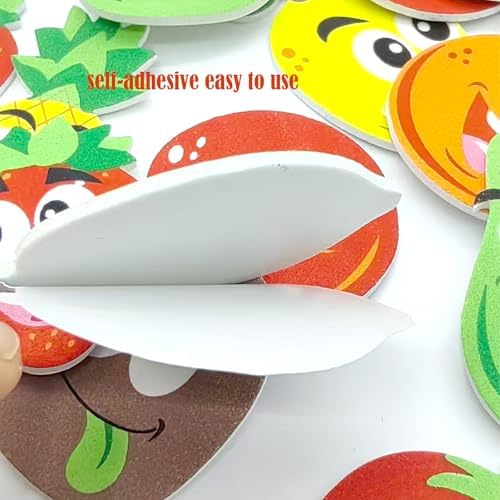 132PCS Foam Fruit Stickers, Smile Face Bulk Shapes - Image 5