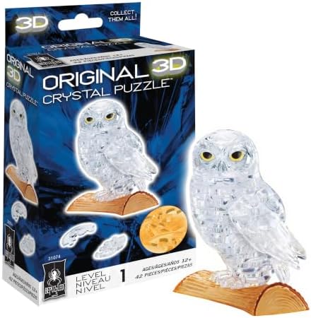 BePuzzled | Owl Original 3D Crystal Puzzle, Ages 12 and Up, Owl, Clear by BePuzzled