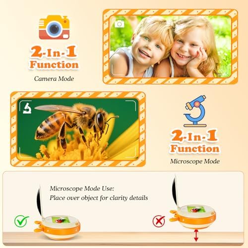 Hayve Kids Microscope and Camera 2.0" IPS Screen Kid Electronic Toys - Image 3