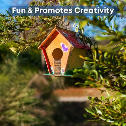 Wooden Birdhouses to Paint - 15 Bulk DIY Bird House Craft Kits for Kids - Image 6