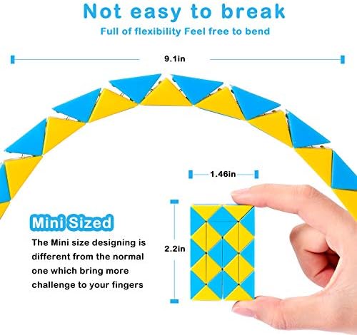 Yellow Snake Puzzle Cubes for Kids Travel Toy 12 Pack - Image 2