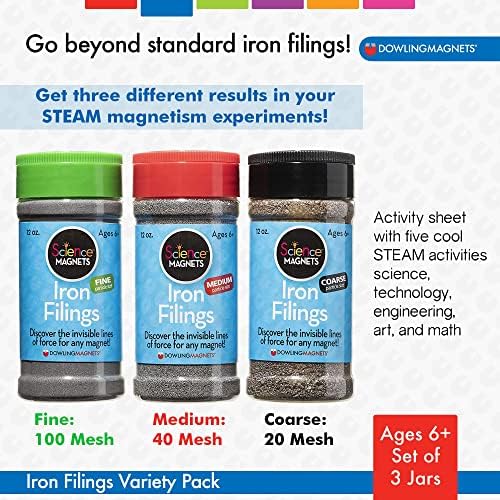 Dowling Magnets Iron Filings, Variety, Laboratory Science, Science Resources, Grades 1+, Pack of 3 (DO-731050) - Image 2