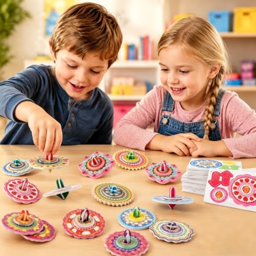 CCINEE 30 Pack Mini Paper Spinning Top Puzzles for Kids - Image 5