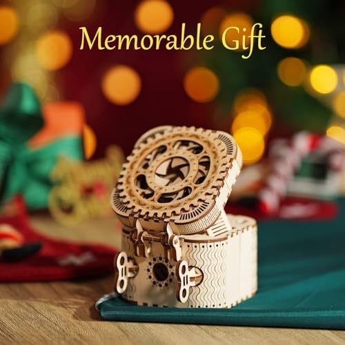 ROKR 3D Wooden Puzzle Mechanical Treasure Box Model DIY Brain Teaser Projects for Adult Age 14+ Birthday Gift Educational Toys Wooden Puzzles for Adults - Image 2