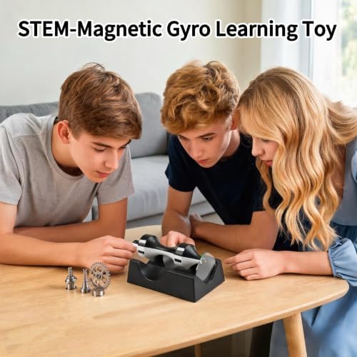 Magic Levitating Spinning Top with Smart Magnetic Levitation Tech, Black White Magnetic Desk Ornament for Office Home Physics Science Display - Image 3