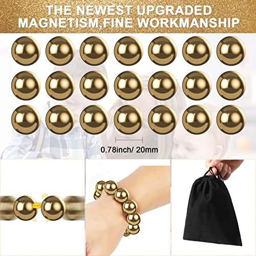 21Pcs Gold Mutual Attraction Sensory Fidget Toy, Educational Science Kit for Anxiety Relief, 20mm Desk Balls for Kids Adults, Stocking Stuffers Gift for Party Favors Gift - Image 2