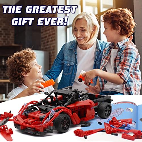 WISEPLAY Build Your Own RC Car Kit- 380PCS STEM Remote Control Car Building Kit - Great Building RC Gift for Your Kid - Image 6