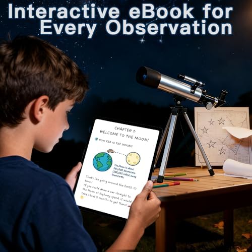 Telescope for Kids, 50mm 100x Silver Beginner Telescope with Tripod - Image 6