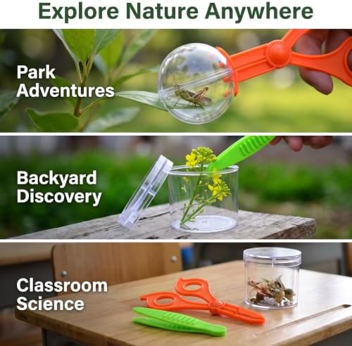 2Pcs Orange and Green Nature Exploration Tools Bug Insect Catcher Scissors Tongs Tweezers Clamp Cleaning Tool - Image 5