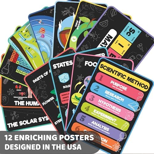 Jackinthebox 12 Science Posters for Kids Classroom Decor, Elementary School - Image 3