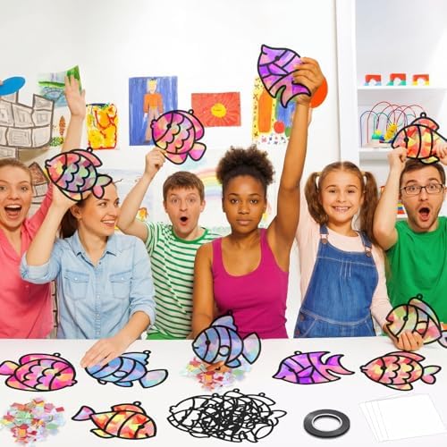 Qyeahkj 36Set Under The Sea Fish Suncatchers Crafts Kit for Kids - Image 6