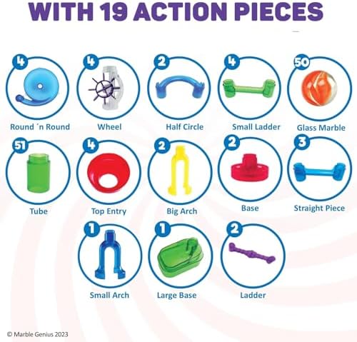 Marble Genius Marble Run Starter Set, 130 Pieces, STEM Toy - Image 5