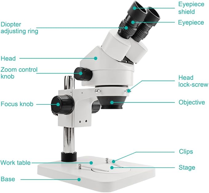7-45x Continuous Magnification Binocular Microscope Phone Watch Repair Circuit Board Welding Jewelry Identification HD Professional Three-Eye Microscope CCD Melt-Blown Cloth Mold Hole Detection