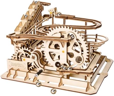 ROKR 3D Wooden Puzzles Marble Run Set - Mechanical Model Kit for Adults DIY Roller Coaster Toys Gifts for Adult (Marble Parkour) by ROKR-InterestingSmartPuzzleToys