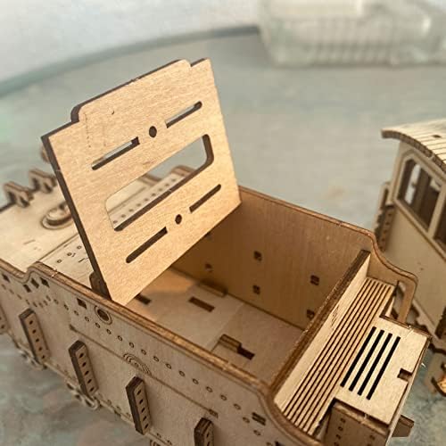 Express Train - DIY 3D Wooden Puzzle Model Kit - Laser Cut Wooden Puzzle Craft Kit, Brain Teaser Educational Building Model Toy for Kids -Mechanical Train Model Kits - Image 3