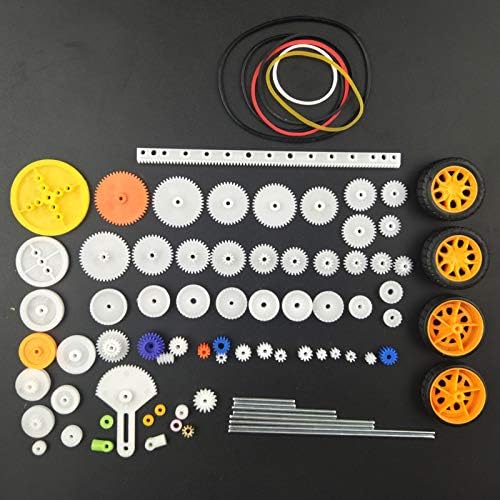 EUDAX 82 pcs Plastic Gear Package Kit - DIY Gear Assortment Accessories Set for Toy Motor Car Robot Various Axle Belt Bushings (Pack of 3) - Image 3