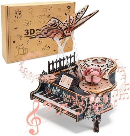 3D Wooden Puzzle Music Box for Adults-3D Puzzle Piano by Cutywood