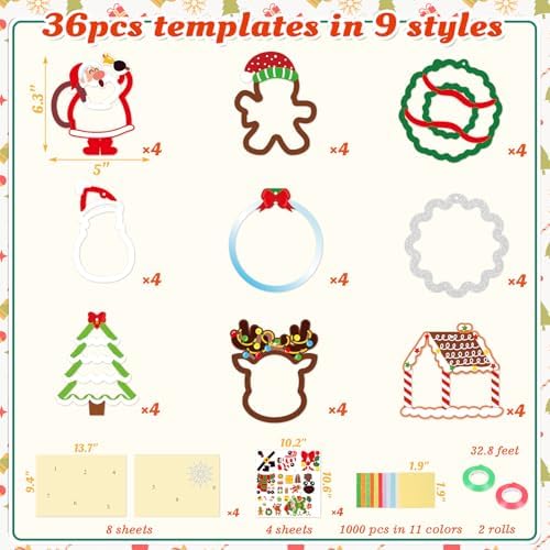 Renbuzhu 36PCS Christmas Crafts Bulk: Xmas Paper Suncatchers DIY Kit for Winter Holiday Activities Decorations, Window Stained Glass Effect Art Ornaments - Image 4