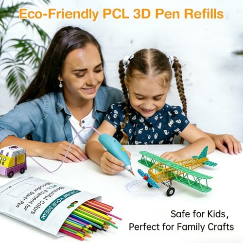 320 Pcs 32 Colors 3D Doodler Pen Filament Refills for 3Doodler Start+ Only - Low-Temp PCL 2.5mm 3doodler Refill Packs, 26 Rainbow + 6 Glow in the Dark, Each 10pcs, Includes 3D Pen Drawing Book - Image 6