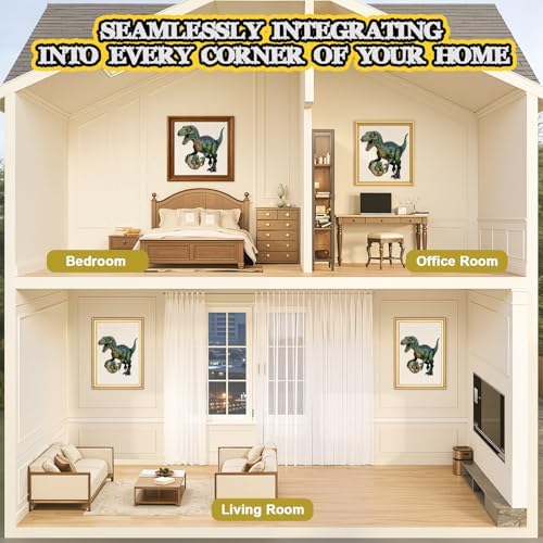 500 Piece Wooden Puzzle for Adults, Dinosaur Jigsaw Puzzle for Adults, Unique Animal Shaped Wooden Puzzles, Challenging Raptor Dino Puzzles, Creative Gift for Friends Family Game Wall Decor 17*16.6in - Image 5