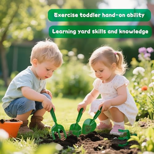 Kids Gardening Tools with Outdoor Yard Wheelbarrow Set Toys, Ages 3+ - Image 2